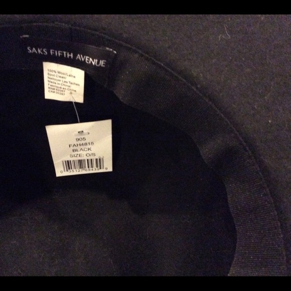 Last one! Saks 5th Avenue Fedora Hat (Black) - Picture 6 of 7